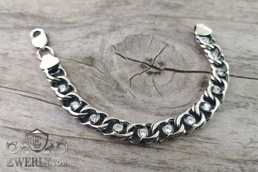 Bracelet "Arabic bismarck with stones" of  silver to buy 121037PR